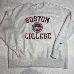 Champion Light Gray Boston College Crewneck Sweater Men’s Unisex